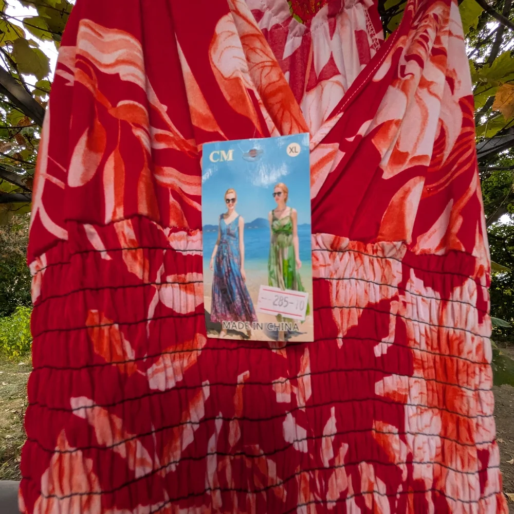 Red Floral Maxi Dress - Picture 5 of 6